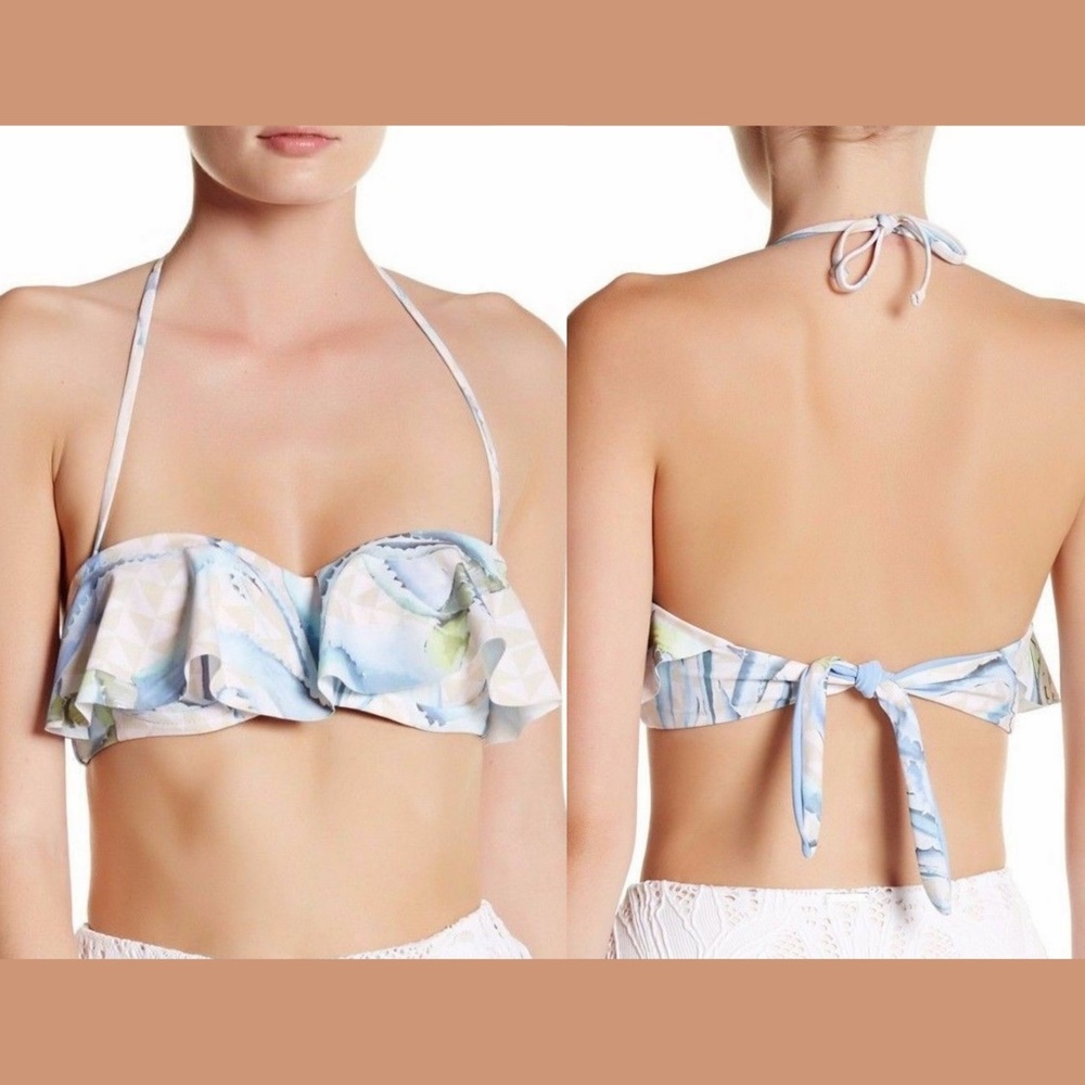 NWT Mara Hoffman 'Aloe' Flounce Bandeau Bikini top